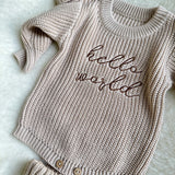 Hello World Chunky Knit Romper Bundle