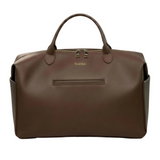 Wyld Bub Everyday Baby Bag in tan vegan leather, front view with gold Wyld Bub logo