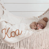 Hand Knitted Personalized Blanket