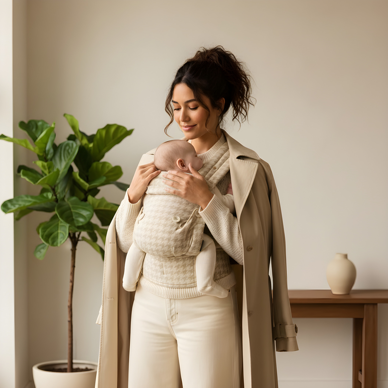 Baby Carrier - Neutral Houndstooth