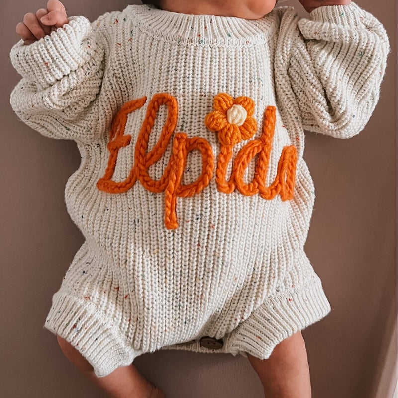Hand Knitted Personalized Romper