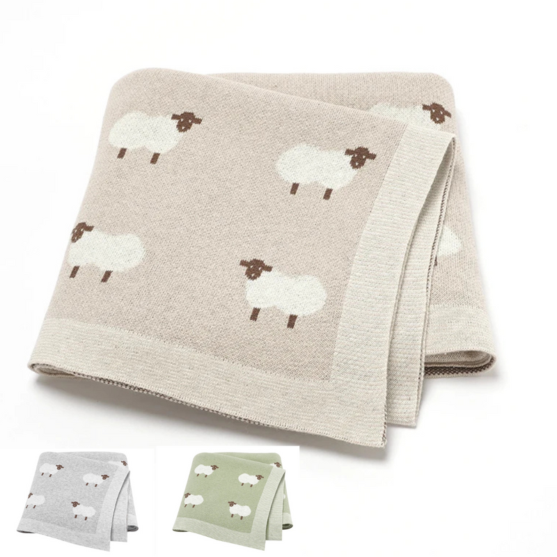 Sheep Knitted Blanket