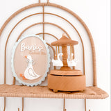 PRE ORDER: Heirloom Wooden Musical Carousel - Swan