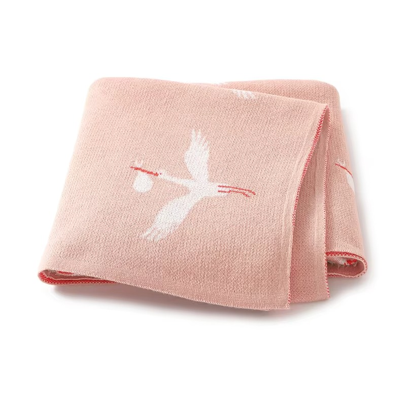 Crane Knitted Blanket