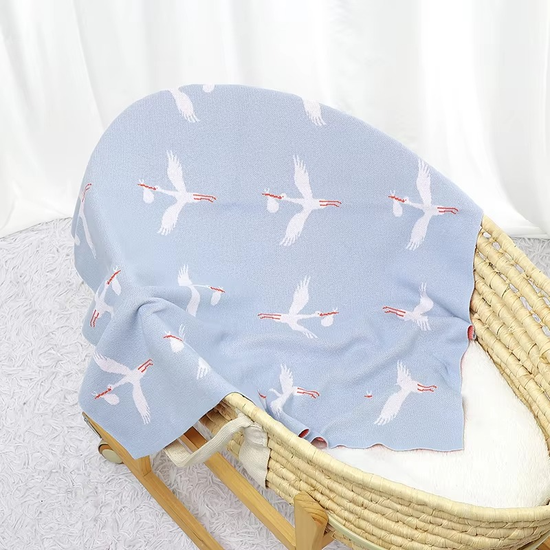 Crane Knitted Blanket