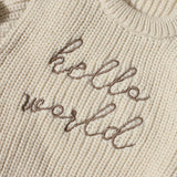 Hello World Chunky Knit Romper and Beanie Bundle