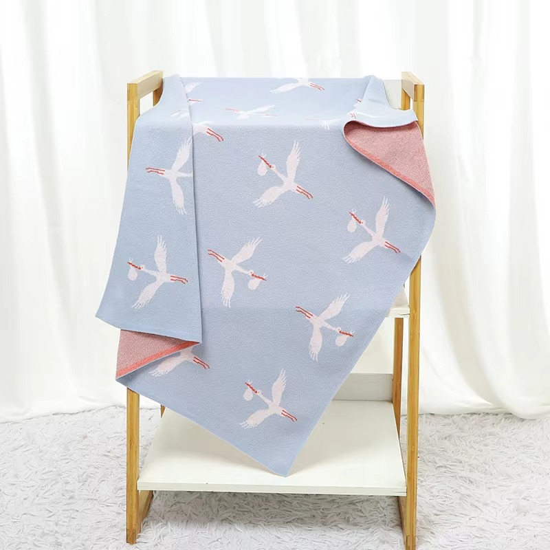 Crane Knitted Blanket