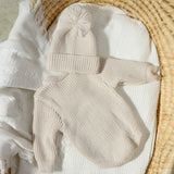 Hello World Chunky Knit Romper and Beanie Bundle