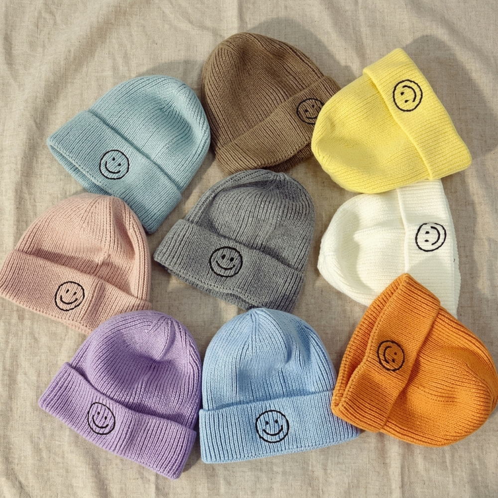 Smiley Hat/Beanie | Newborn and Toddler Clothing | Wyld Bub display picture 1