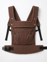 Cocoa Linen baby carrier flat lay showing full construction