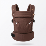 Wyld Bub Cocoa Linen baby carrier, front view on white background