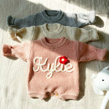 Hand Knitted Personalized Romper