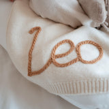 Hand Knitted Personalized Blanket