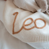 Hand Knitted Personalized Blanket