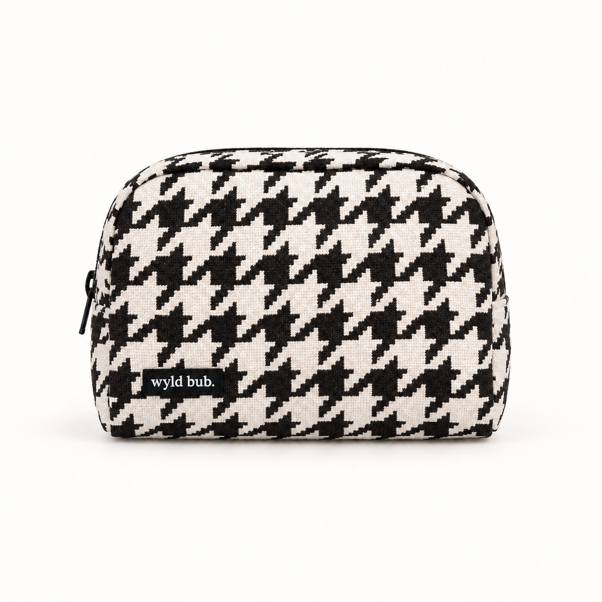 Wyld Bub Everyday Carrier Pouch in black and ivory Houndstooth
